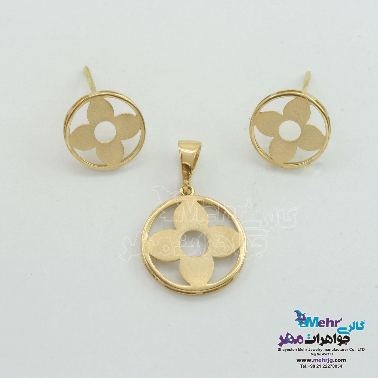 نیم ست طلا - آویز و گوشواره - طرح ون کلیف