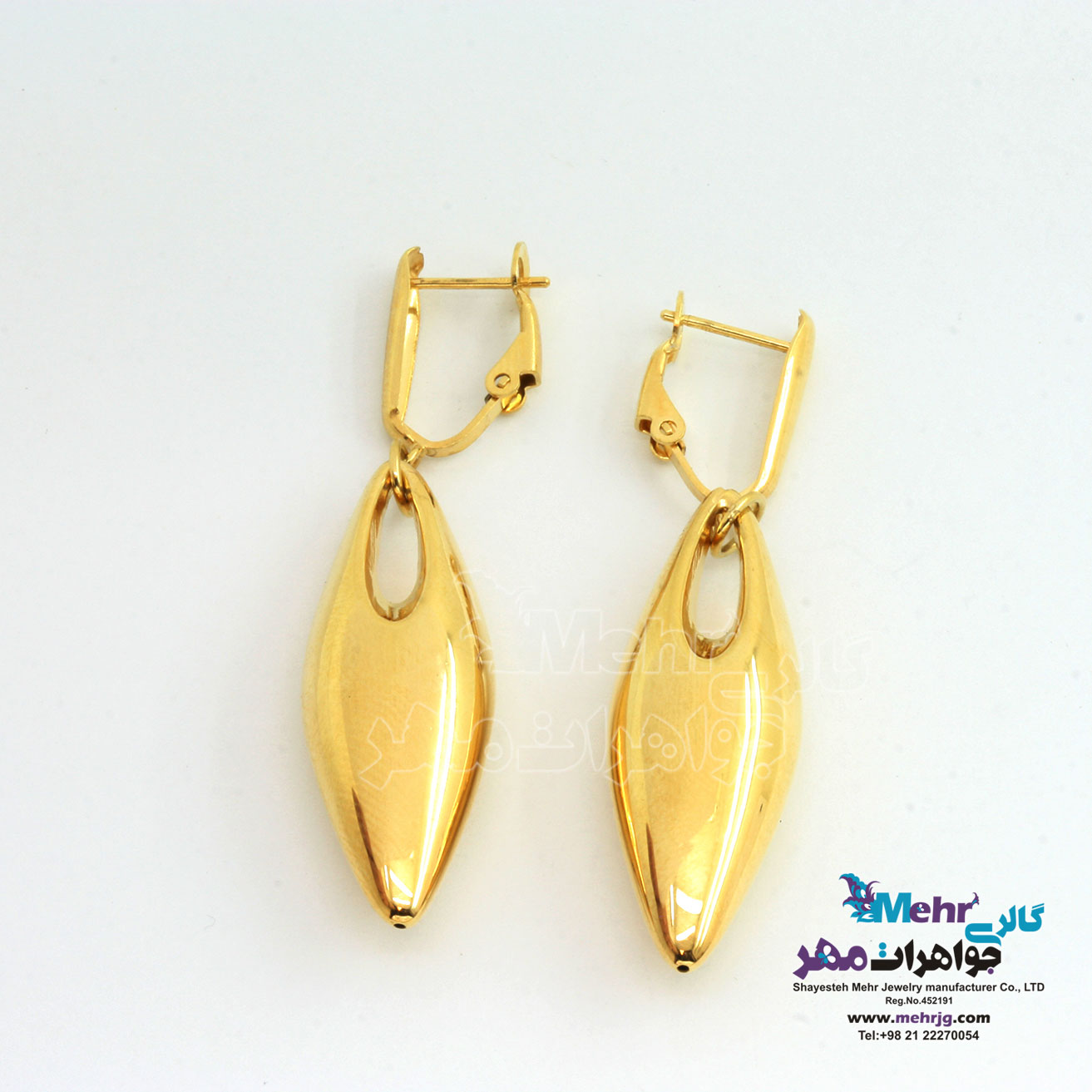 گوشواره طلا - طرح هندسی - بیضی