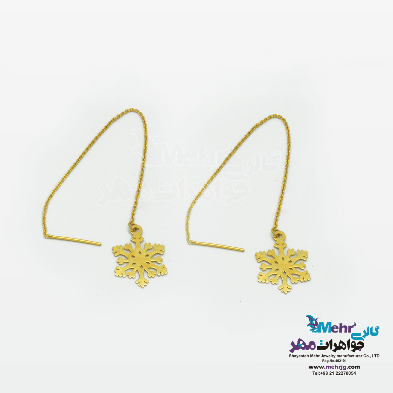 گوشواره طلا - طرح برف
