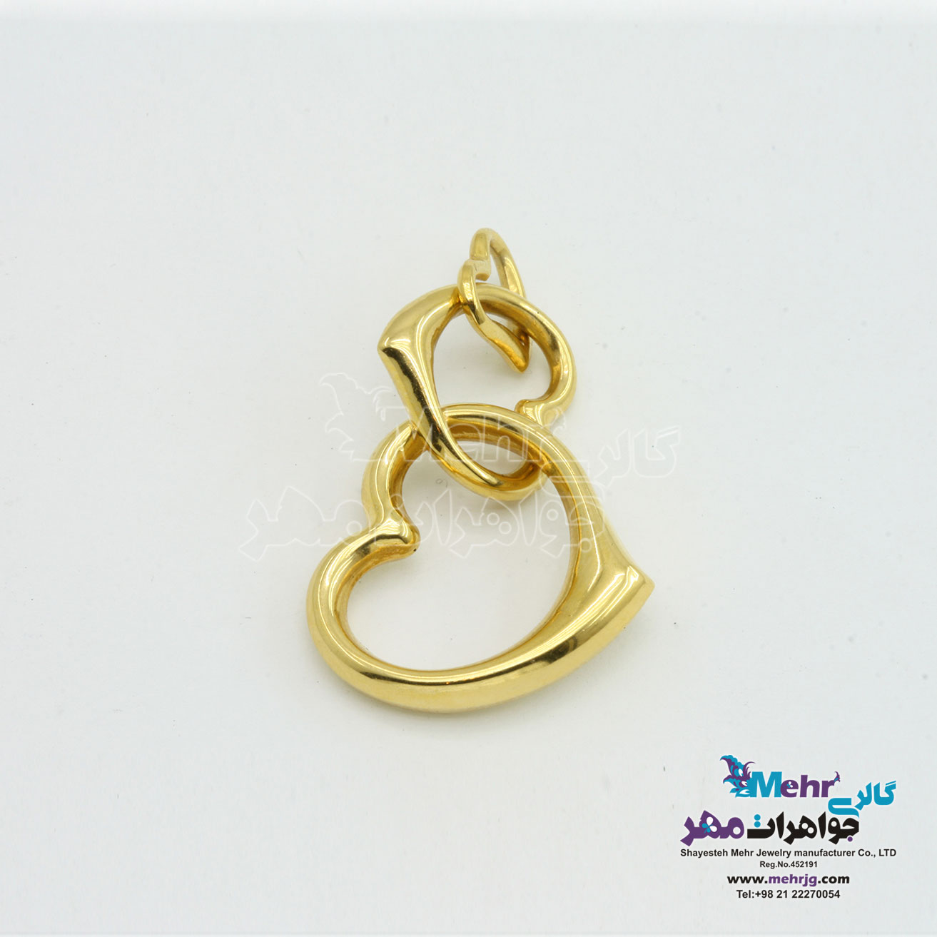 آویز طلا - طرح قلب تو در تو