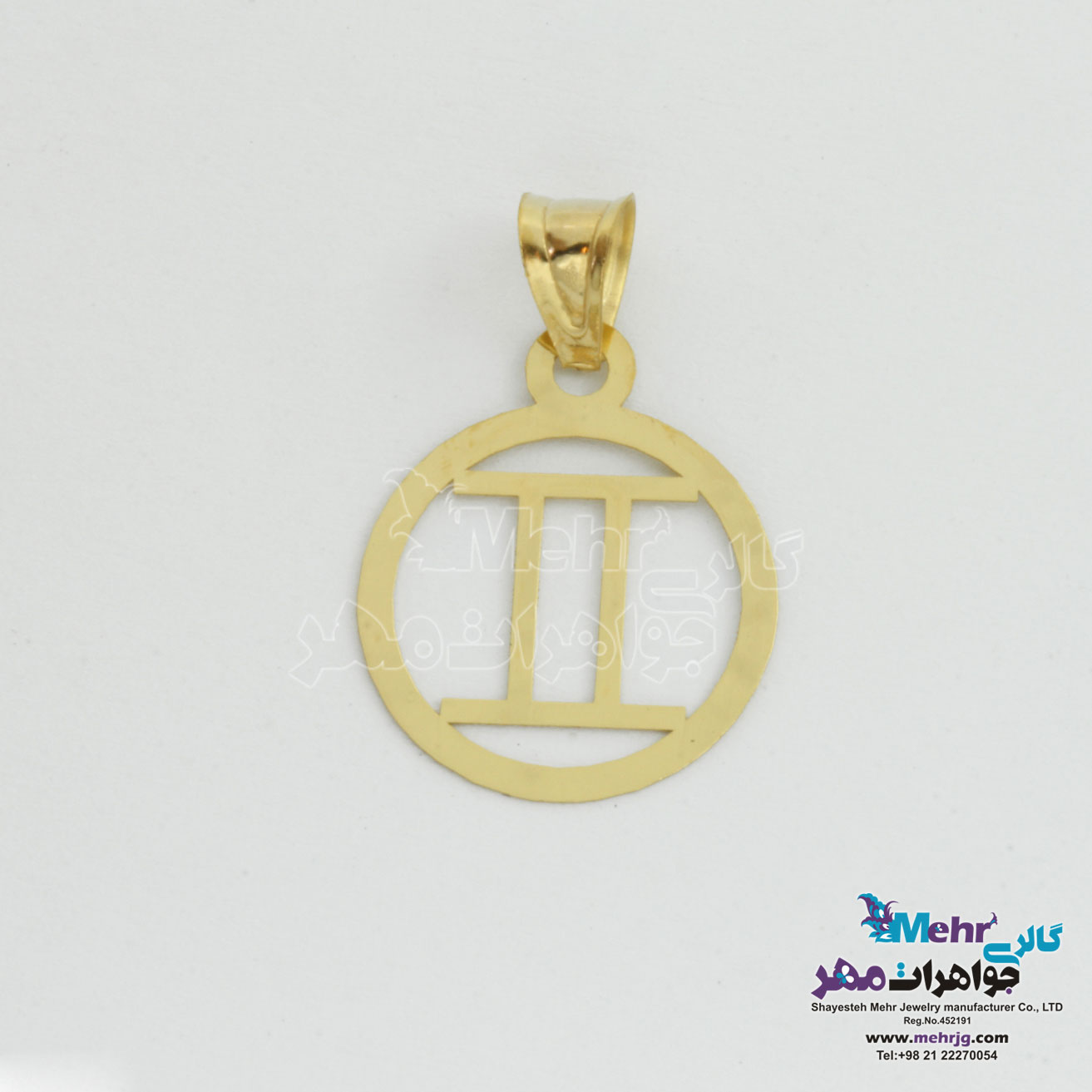 آویز طلا - طرح ماه تولد یونانی