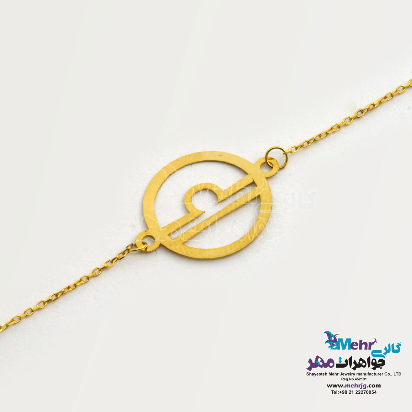دستبند طلا - طرح ماه تولد مهر