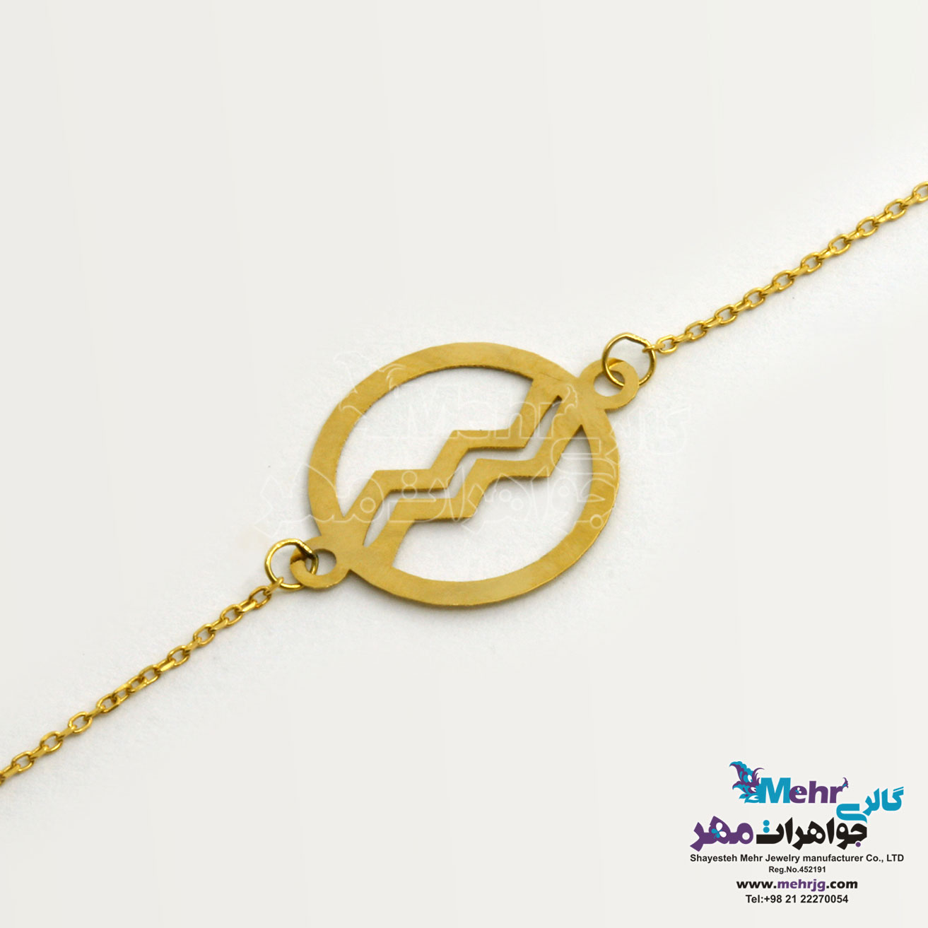 دستبند طلا - طرح ماه تولد بهمن