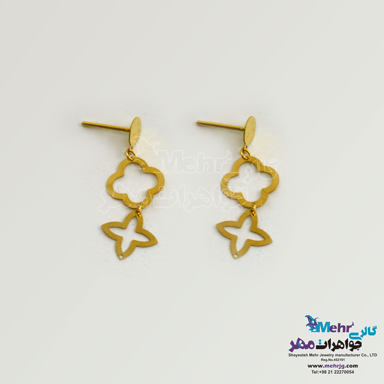 گوشواره طلا - طرح ون کلیف