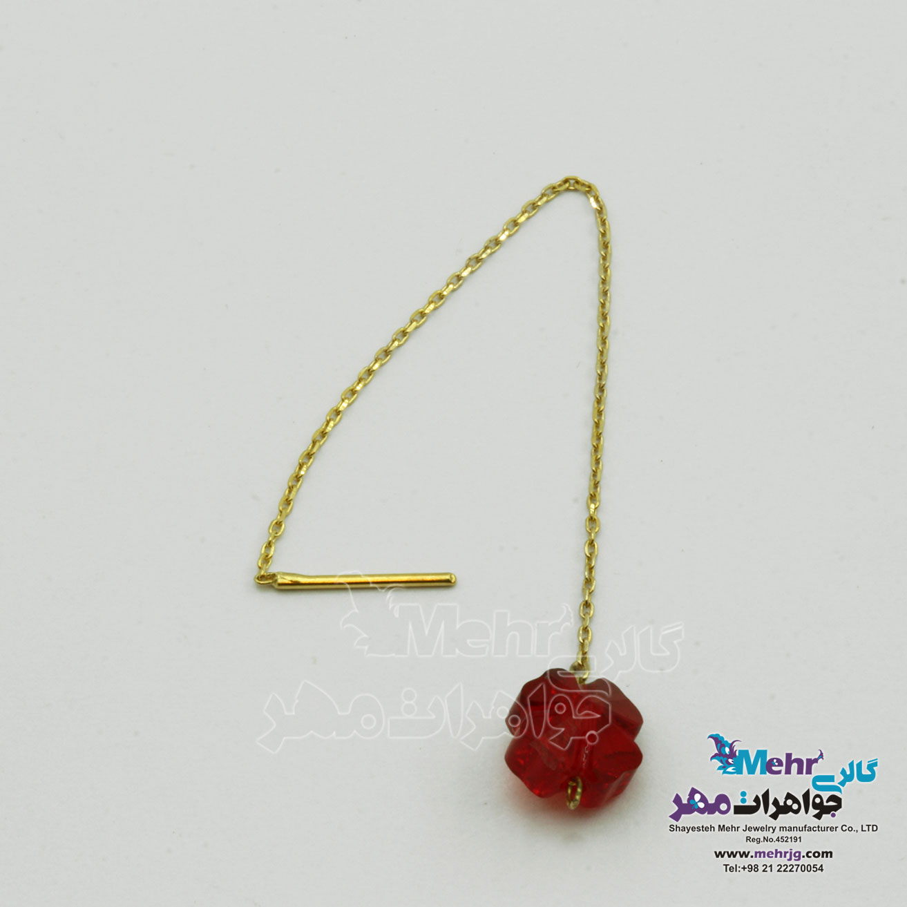 گوشواره طلا - سنگ سواروسکی گل
