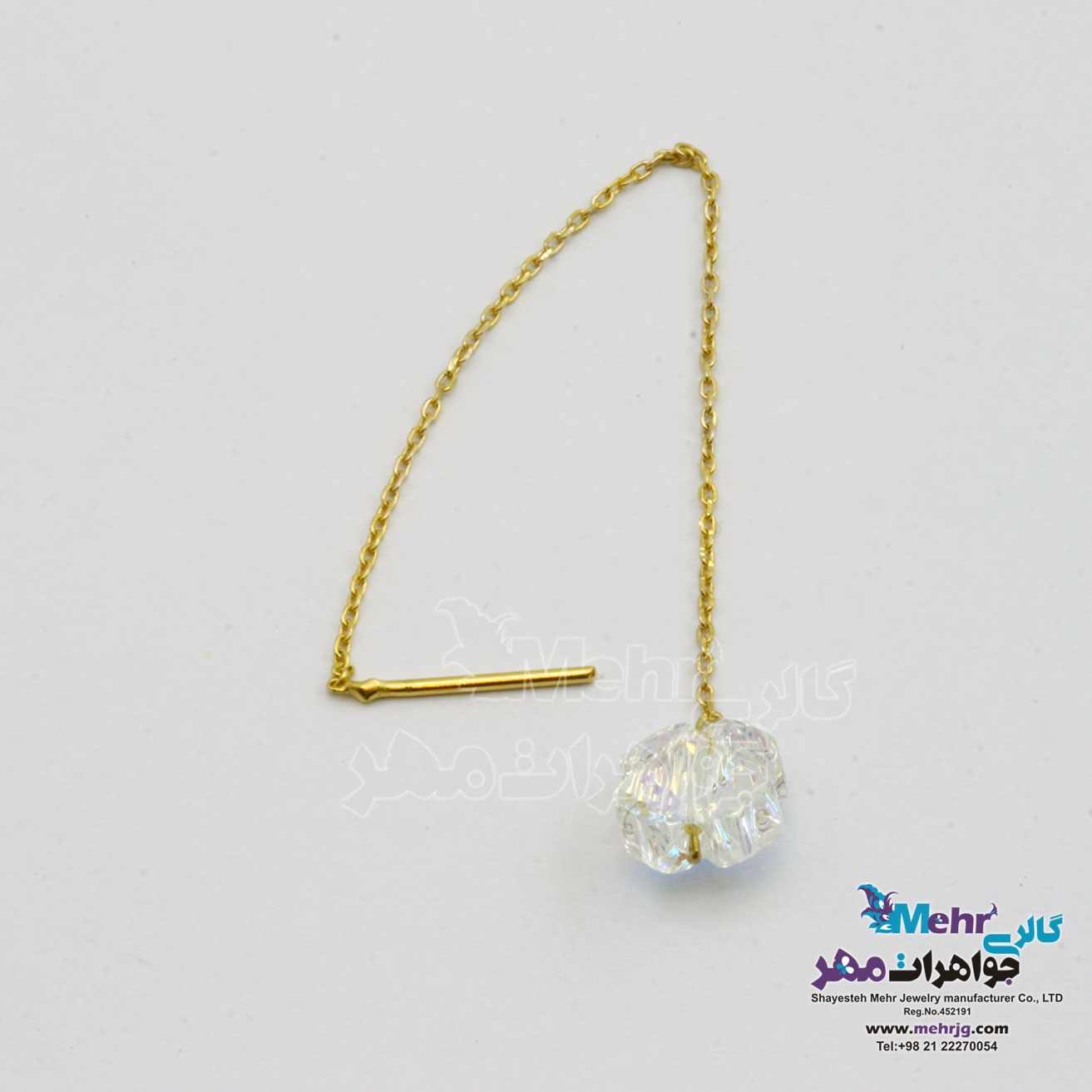 گوشواره طلا - سنگ سواروسکی گل