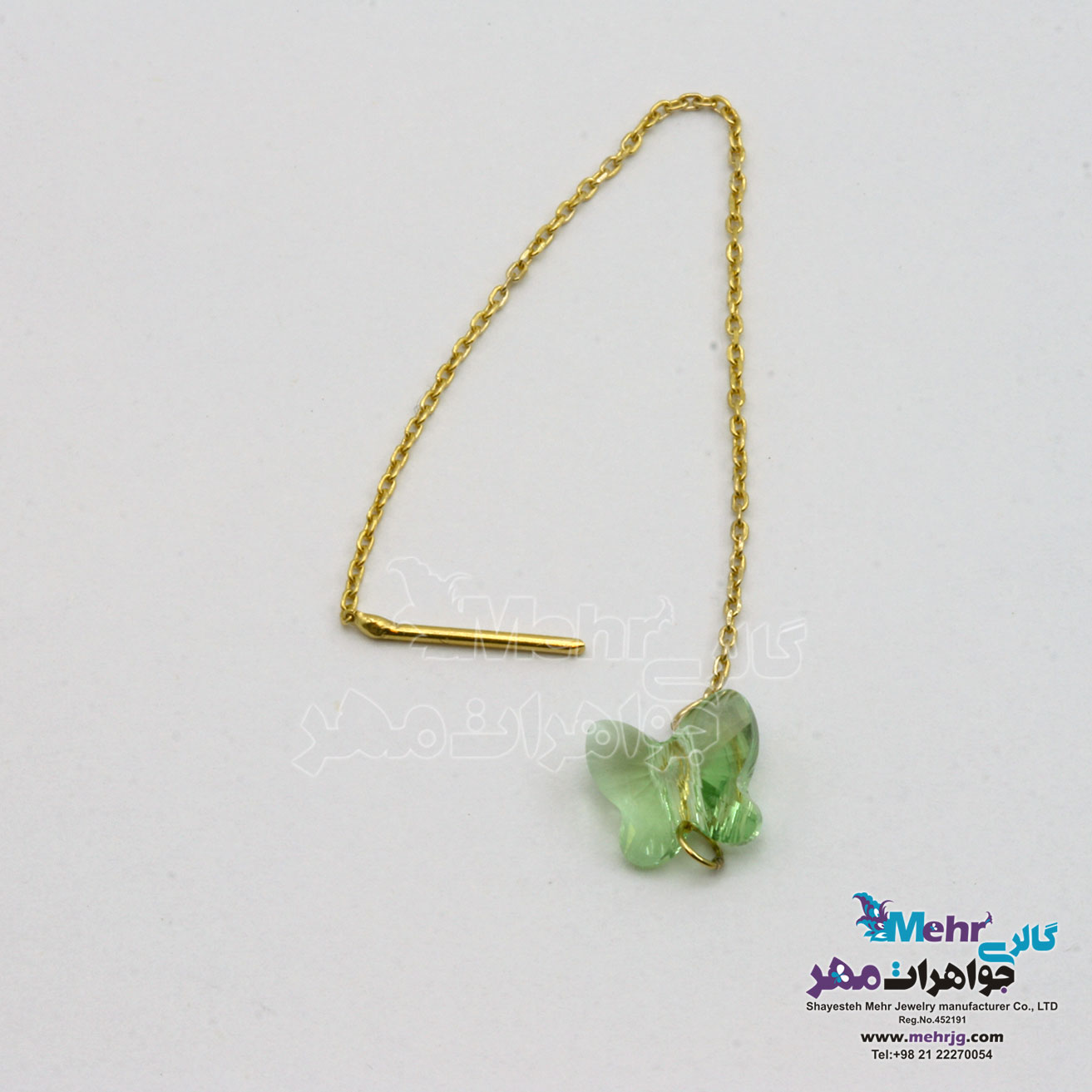 گوشواره طلا - سنگ سواروسکی پروانه