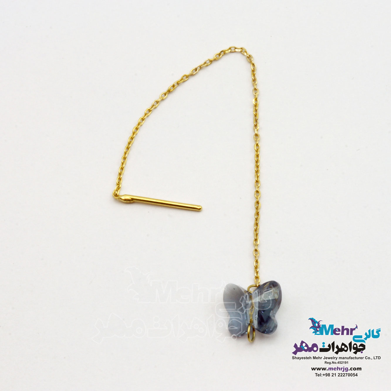 گوشواره طلا - سنگ سواروسکی پروانه