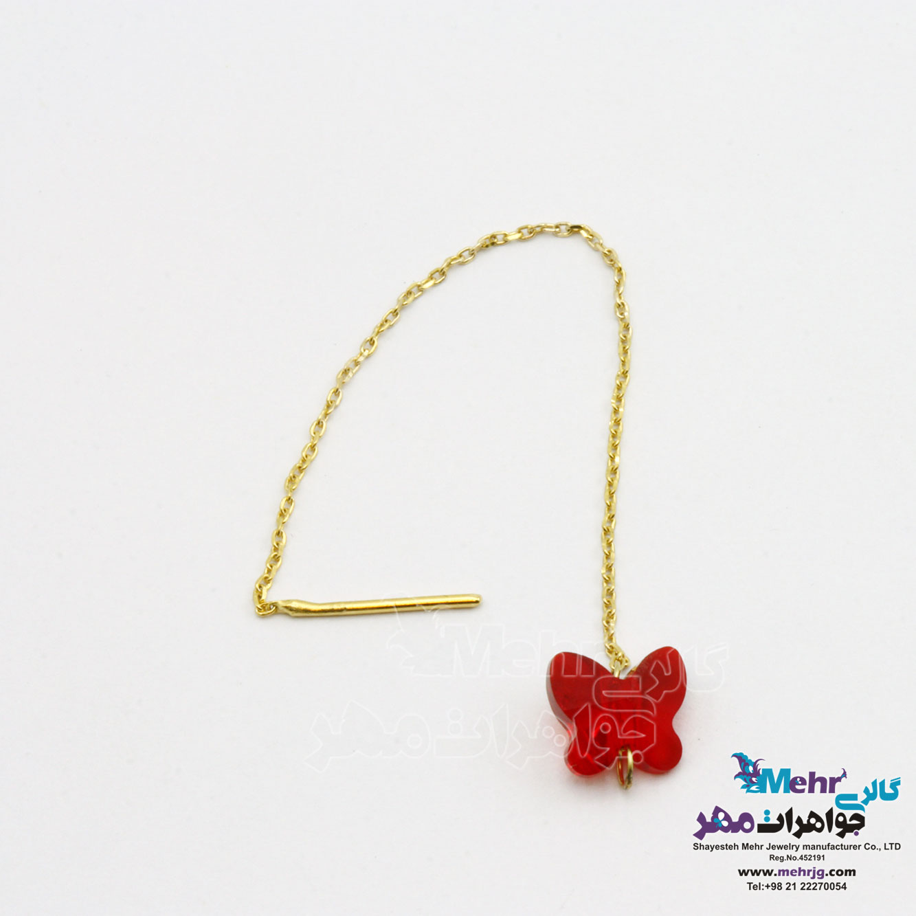 گوشواره طلا - سنگ سواروسکی پروانه