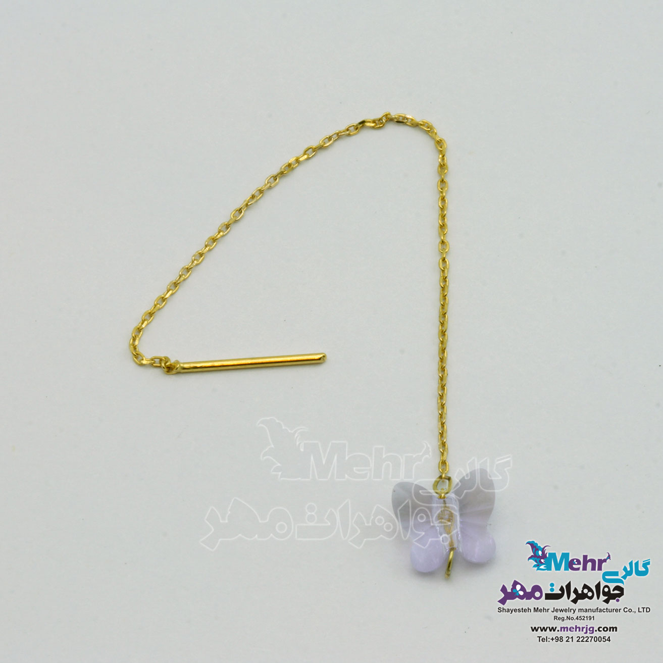 گوشواره طلا - سنگ سواروسکی پروانه