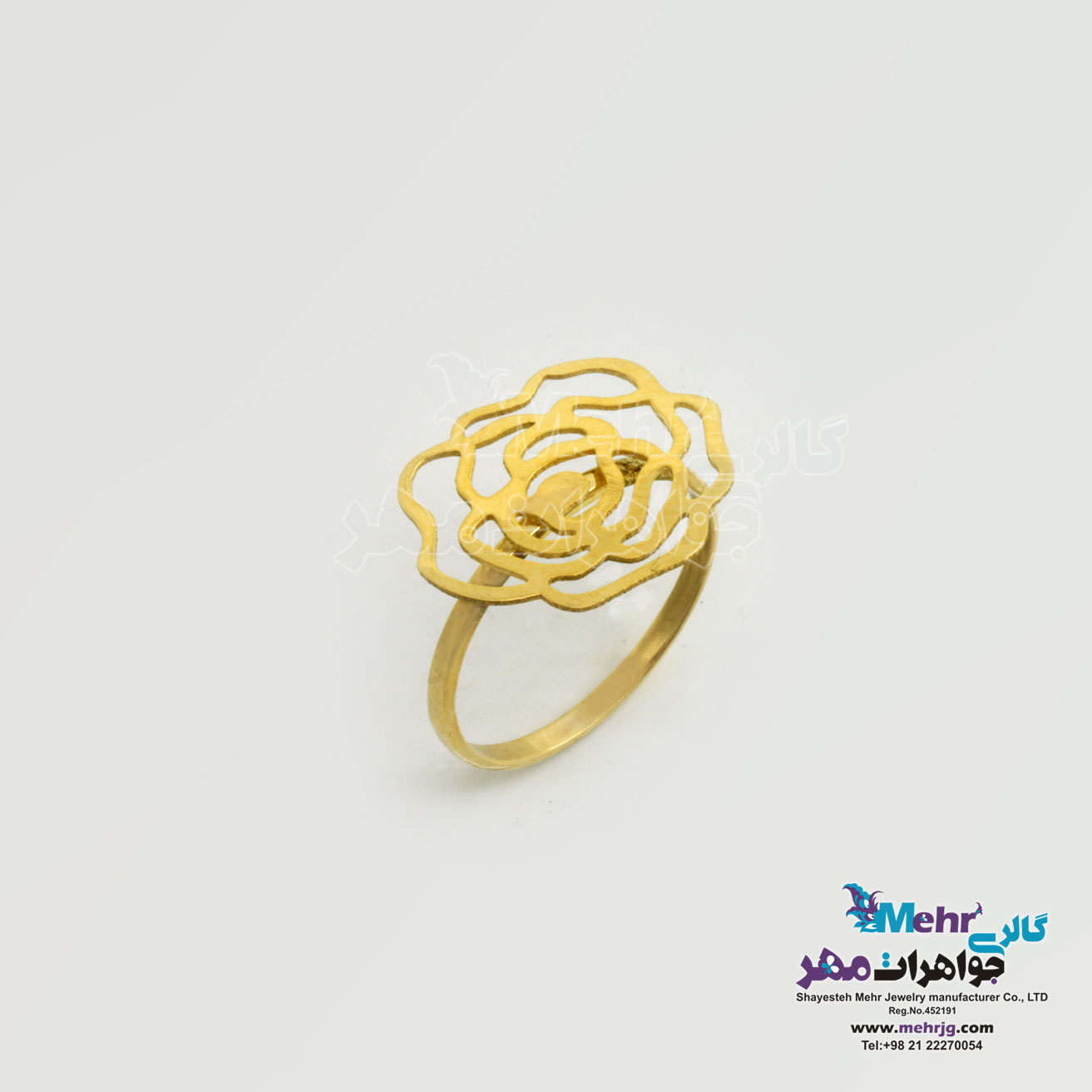 انگشتر طلا - طرح گل رز