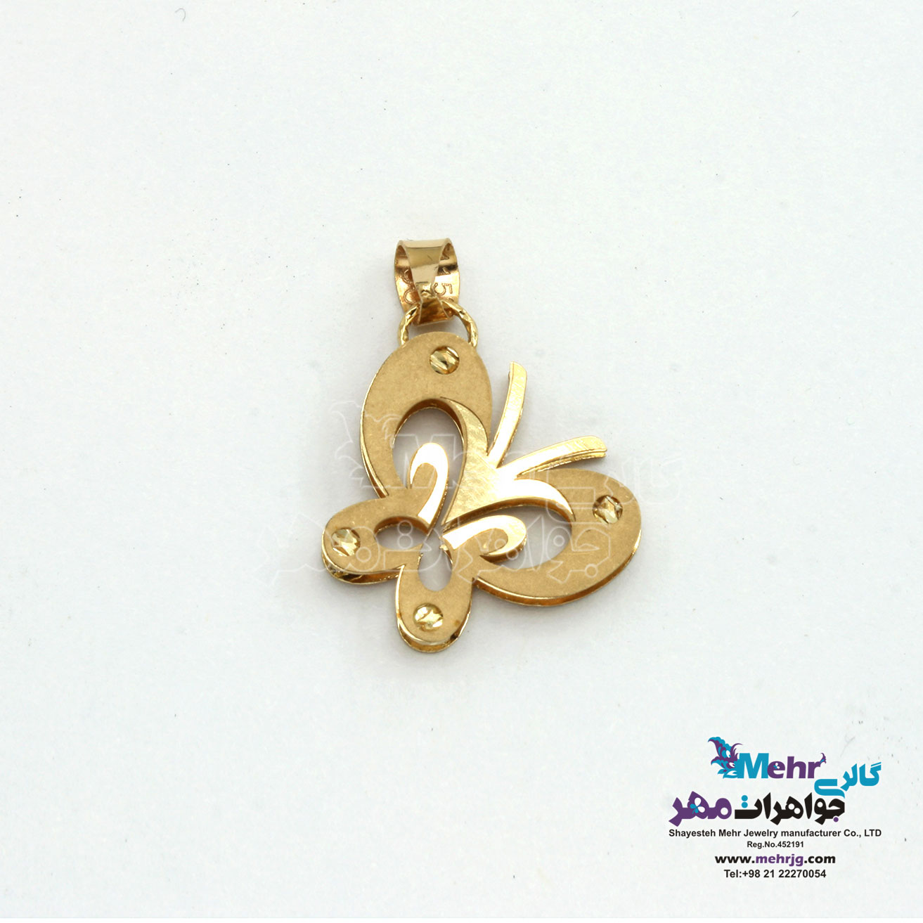 آویز طلا - طرح پروانه