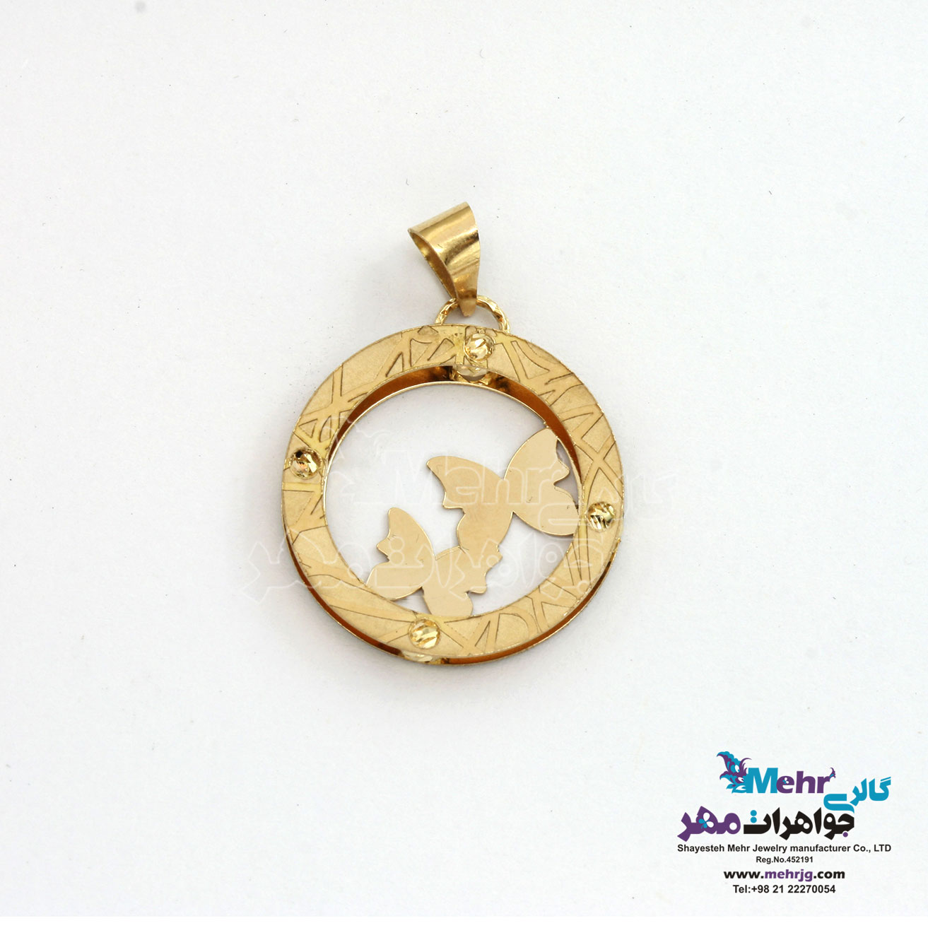 آویز طلا - طرح پروانه