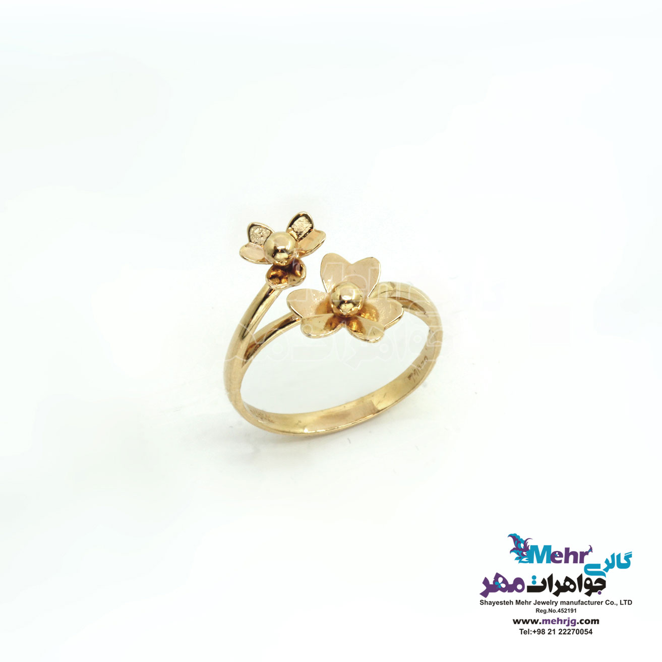 انگشتر طلا - طرح گل