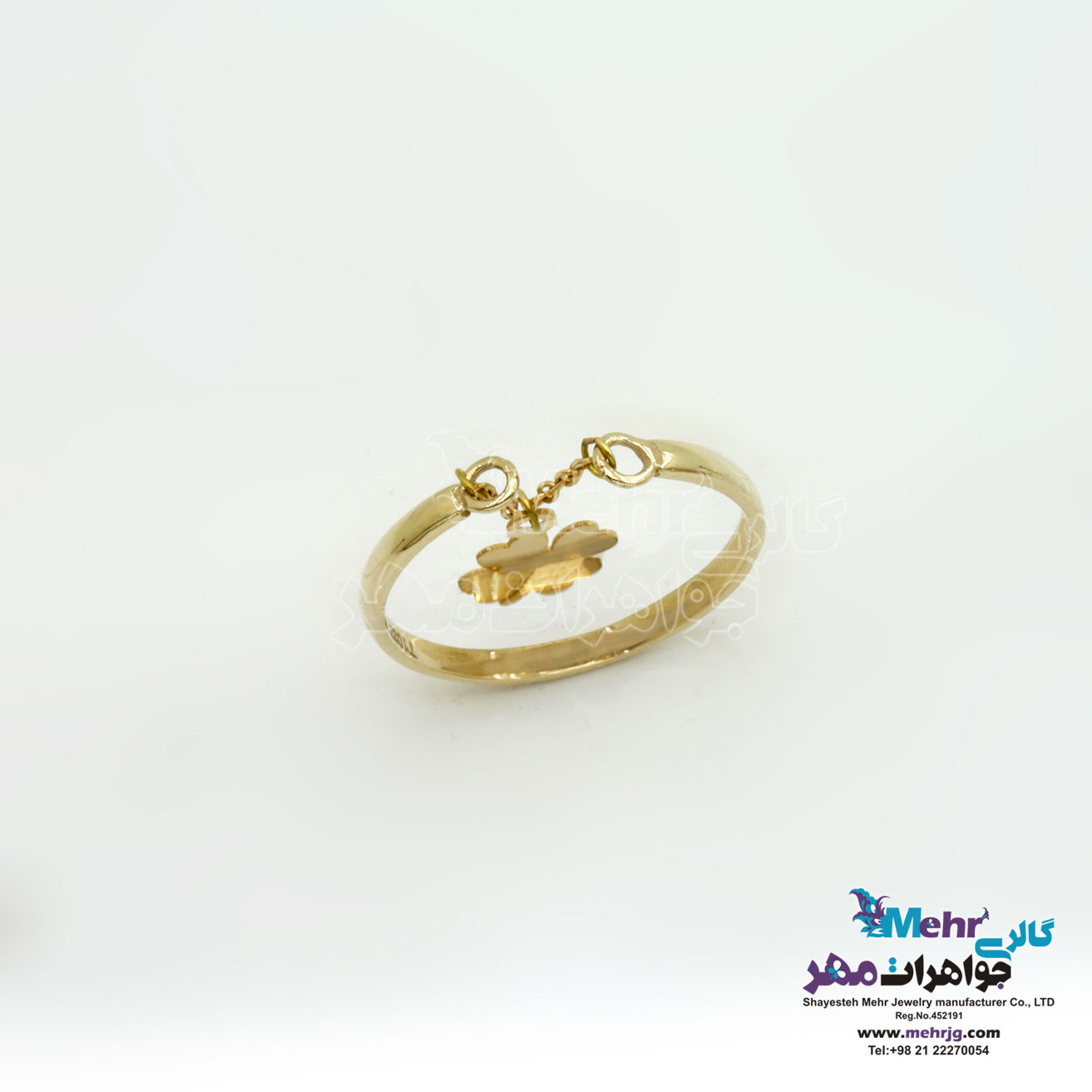 انگشتر طلا - طرح شبدر چهار برگ