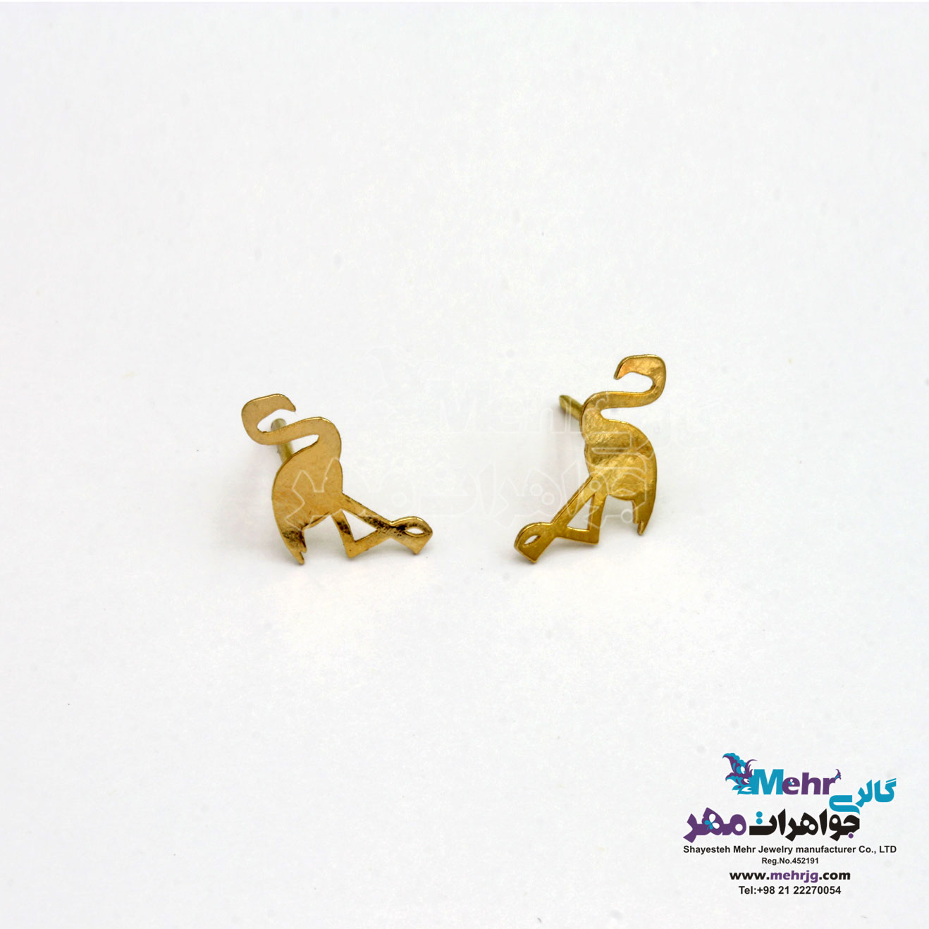 گوشواره طلا - طرح فلامینگو