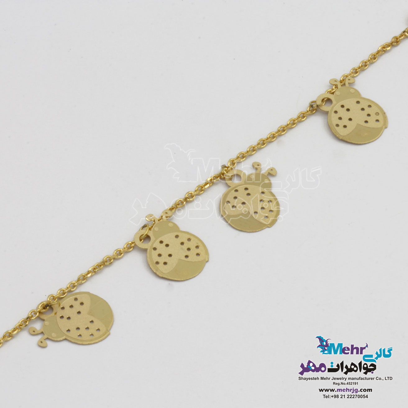 دستبند طلا - طرح کفشدوزک