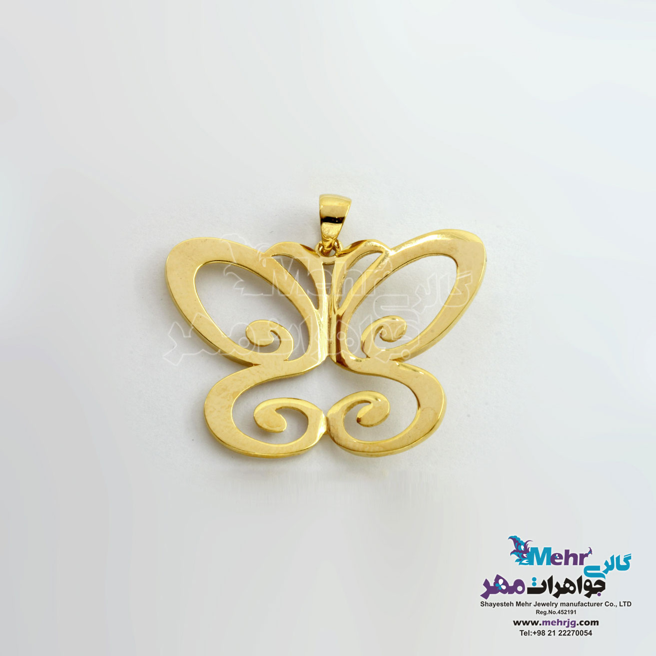 آویز طلا - طرح پروانه