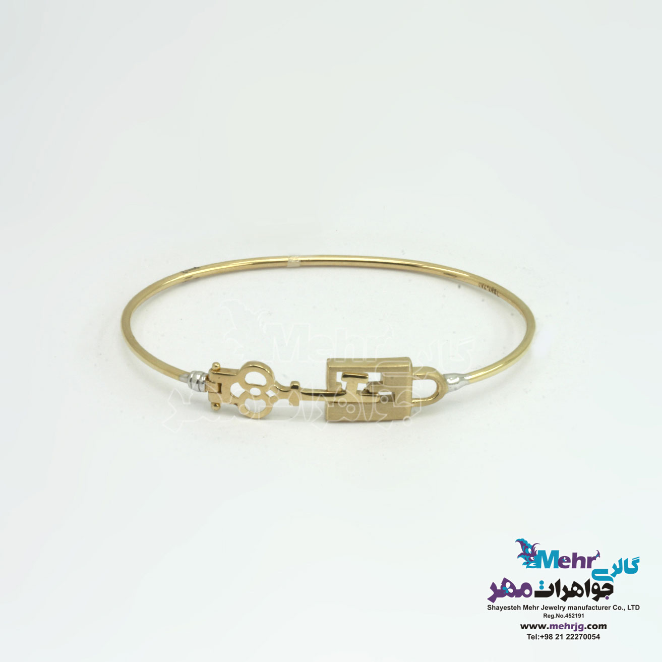 دستبند النگویی طلا - طرح کلید