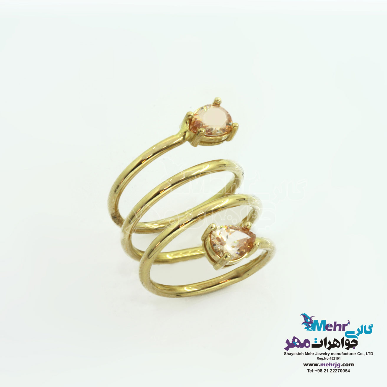 انگشتر طلا - طرح اشکی