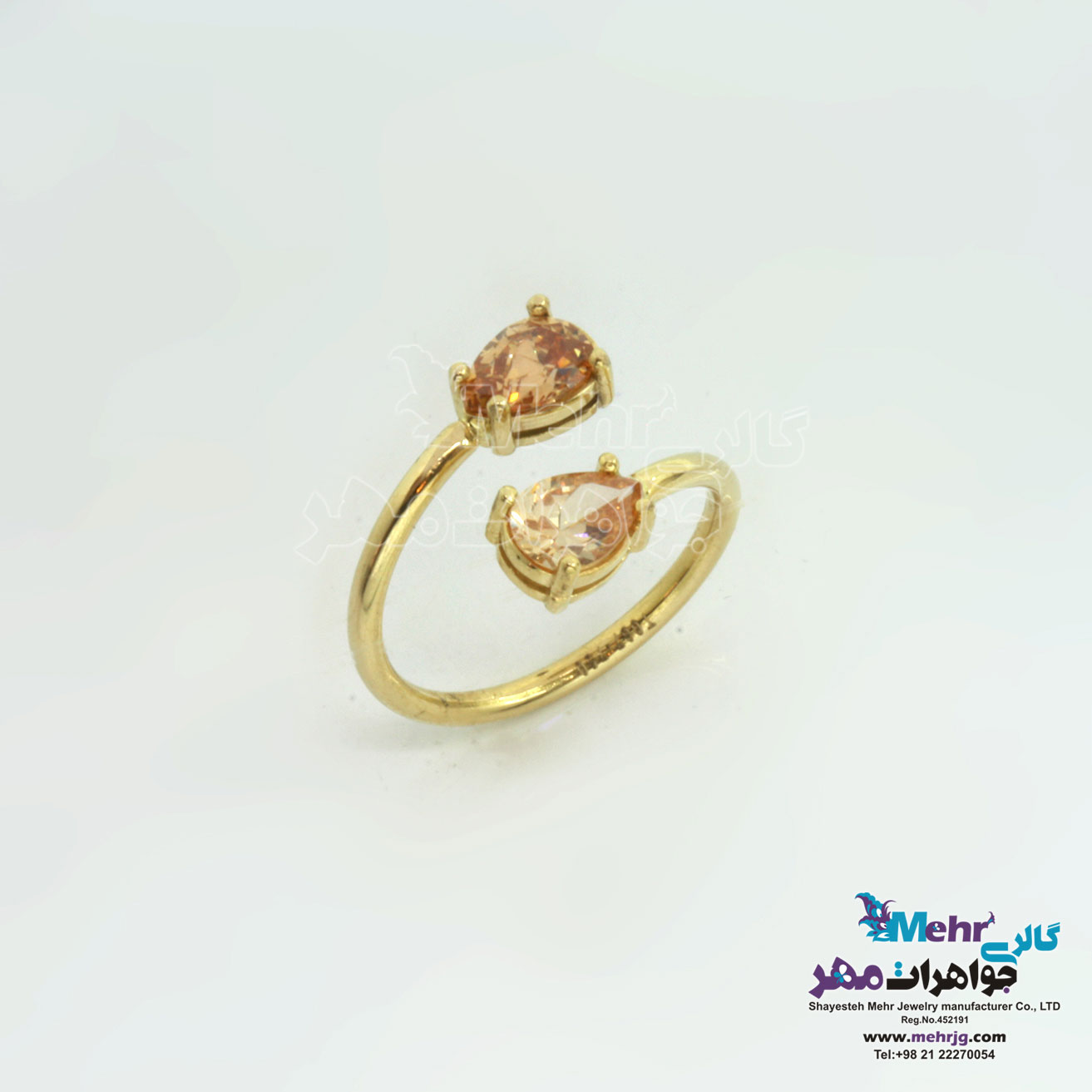 انگشتر طلا - طرح اشکی