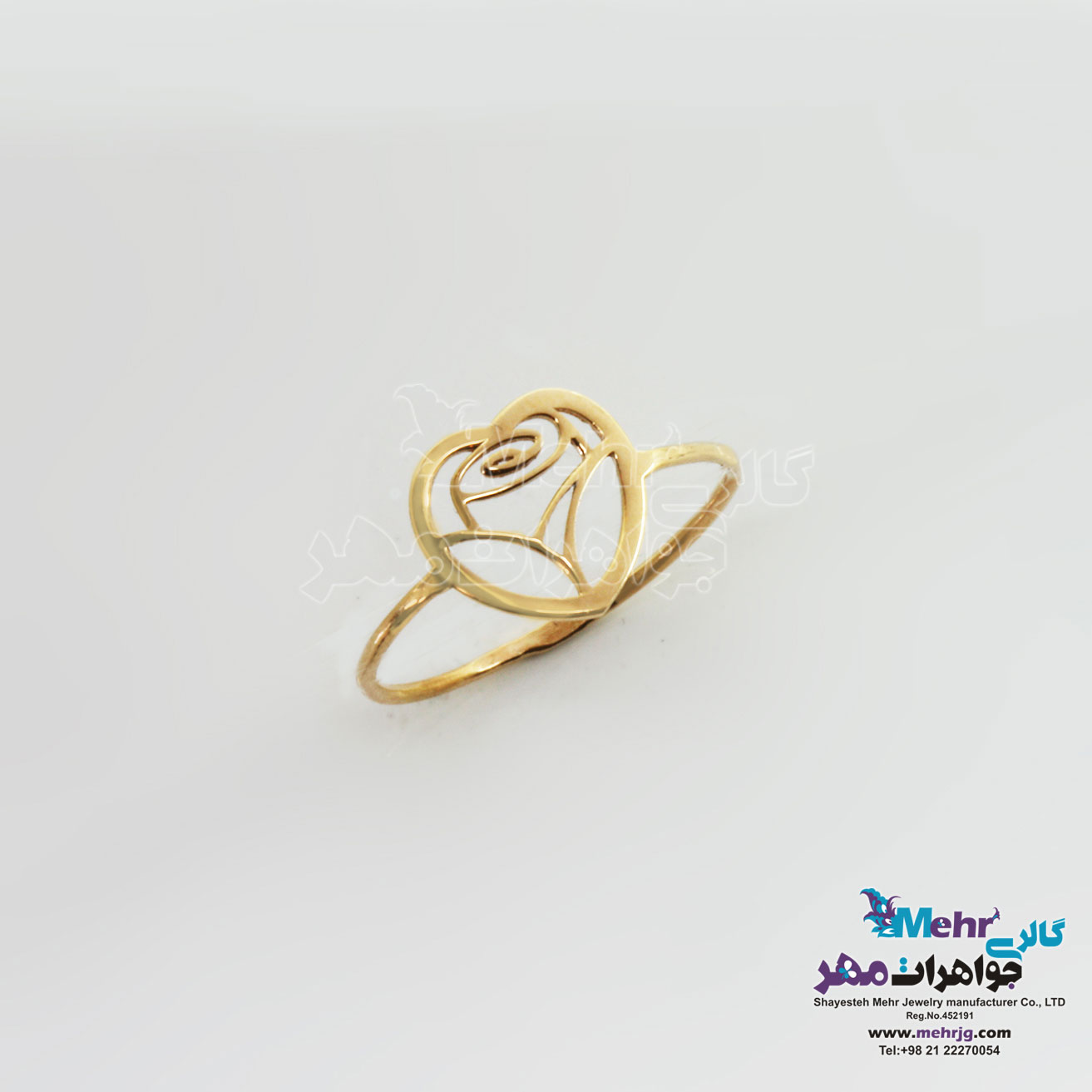 انگشتر طلا - طرح گل رز