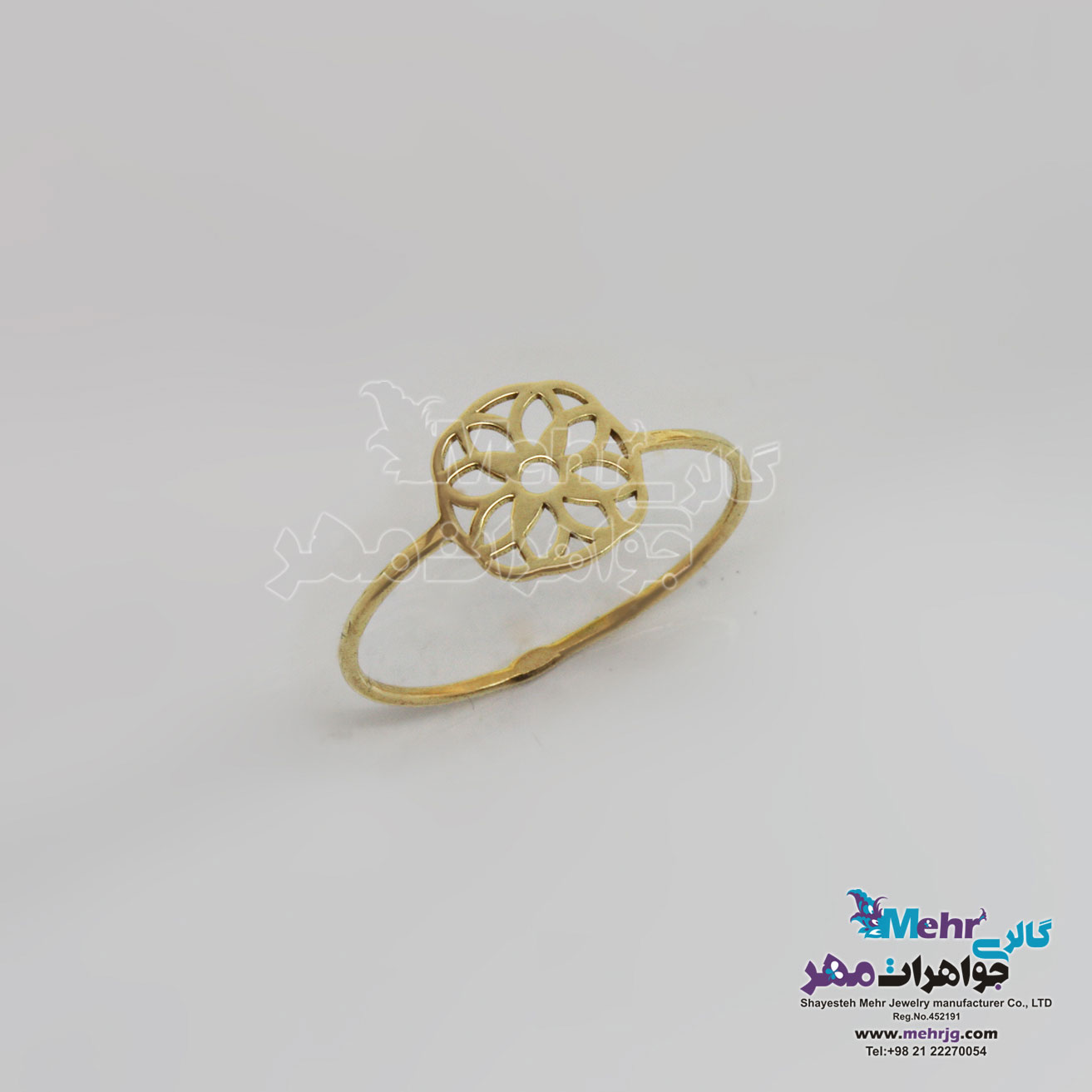 انگشتر طلا - طرح گل هشت پر