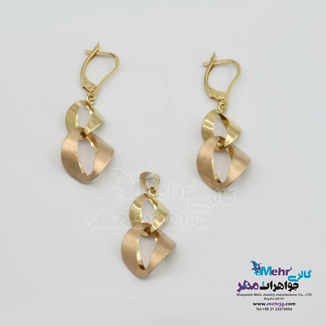 نیم ست طلا - آویز و گوشواره - طرح کارتیه