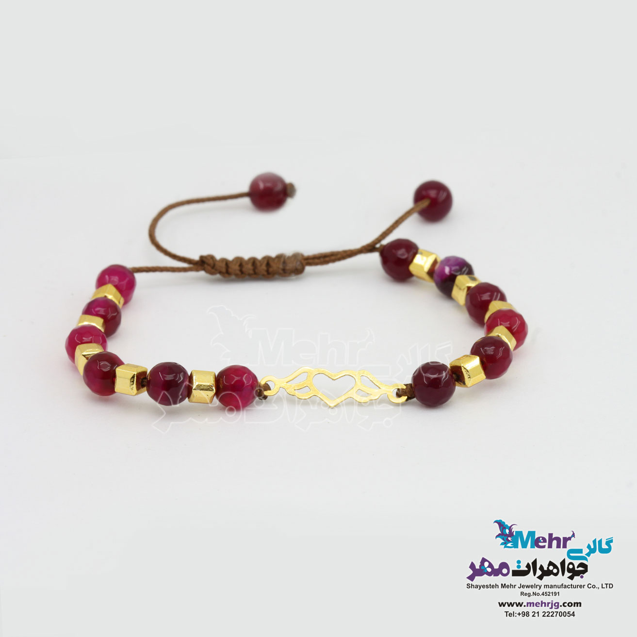 دستبند طلا و مهره - طرح قلب