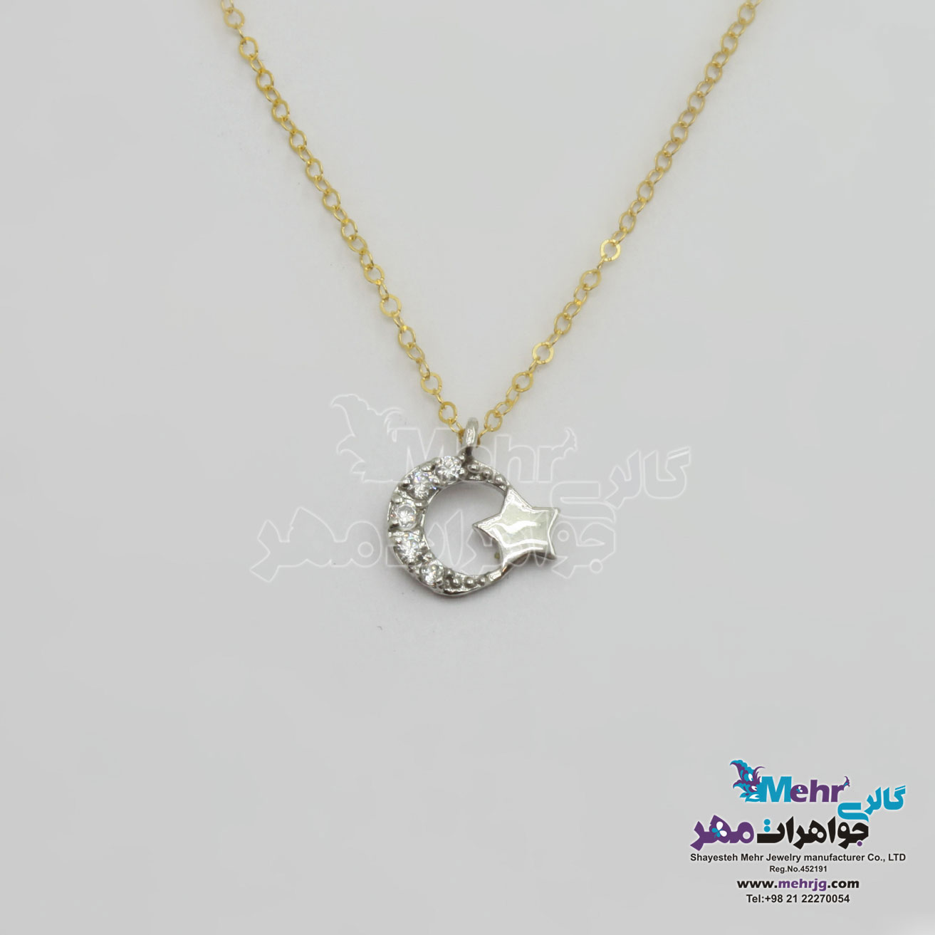 گردنبند طلا - طرح ماه و ستاره