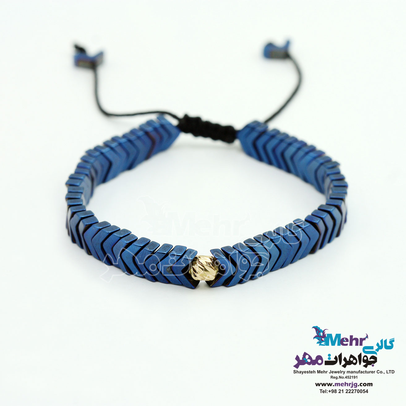 دستبند طلا و سنگ - طرح گوی تراش