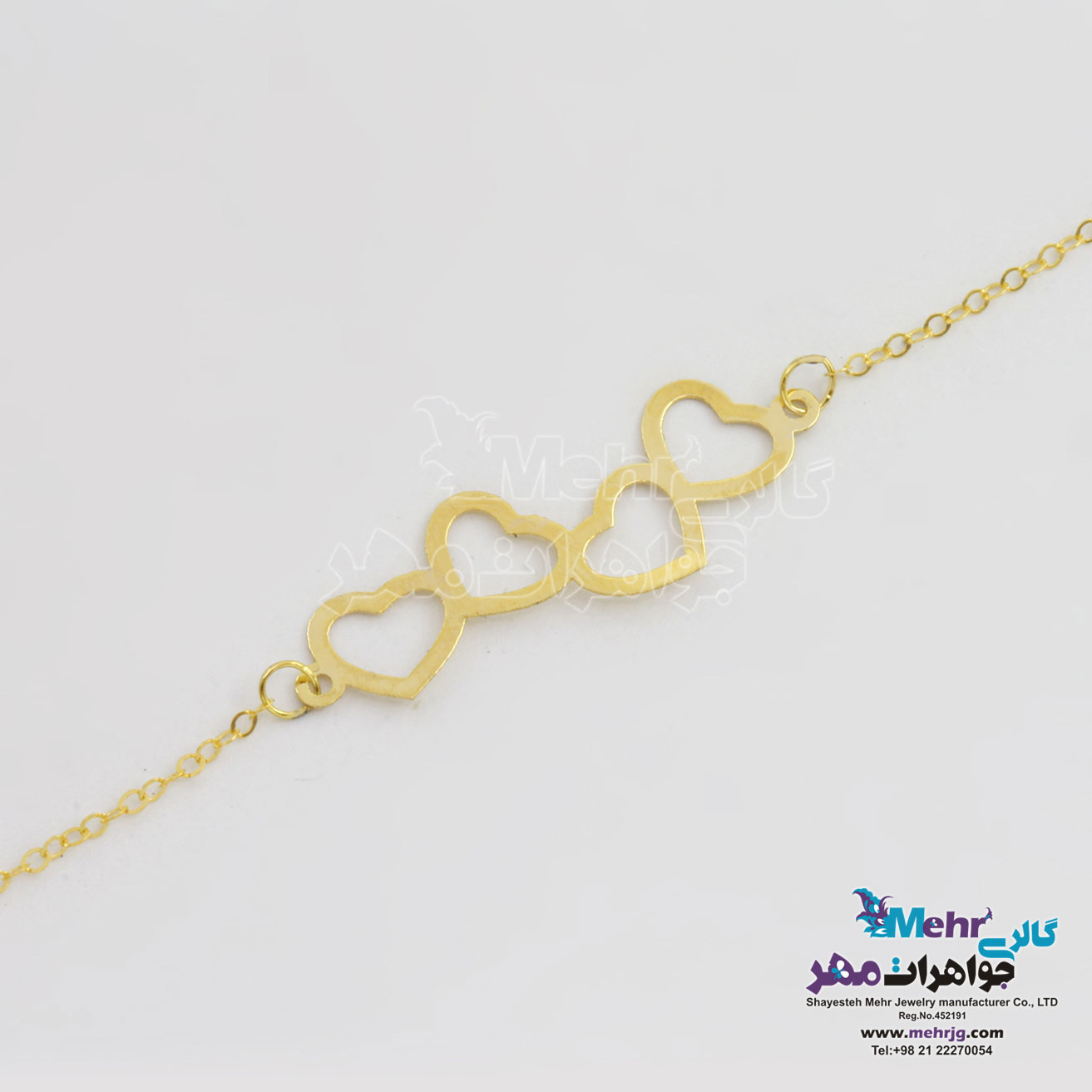 دستبند طلا - طرح قلب