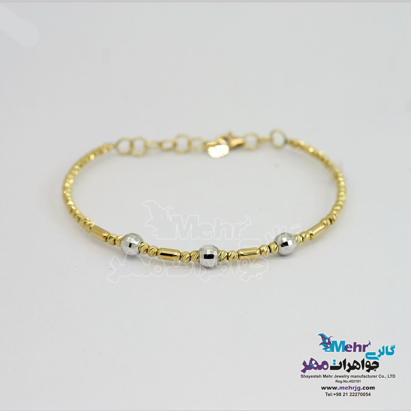 دستبند النگویی طلا - طرح گوی