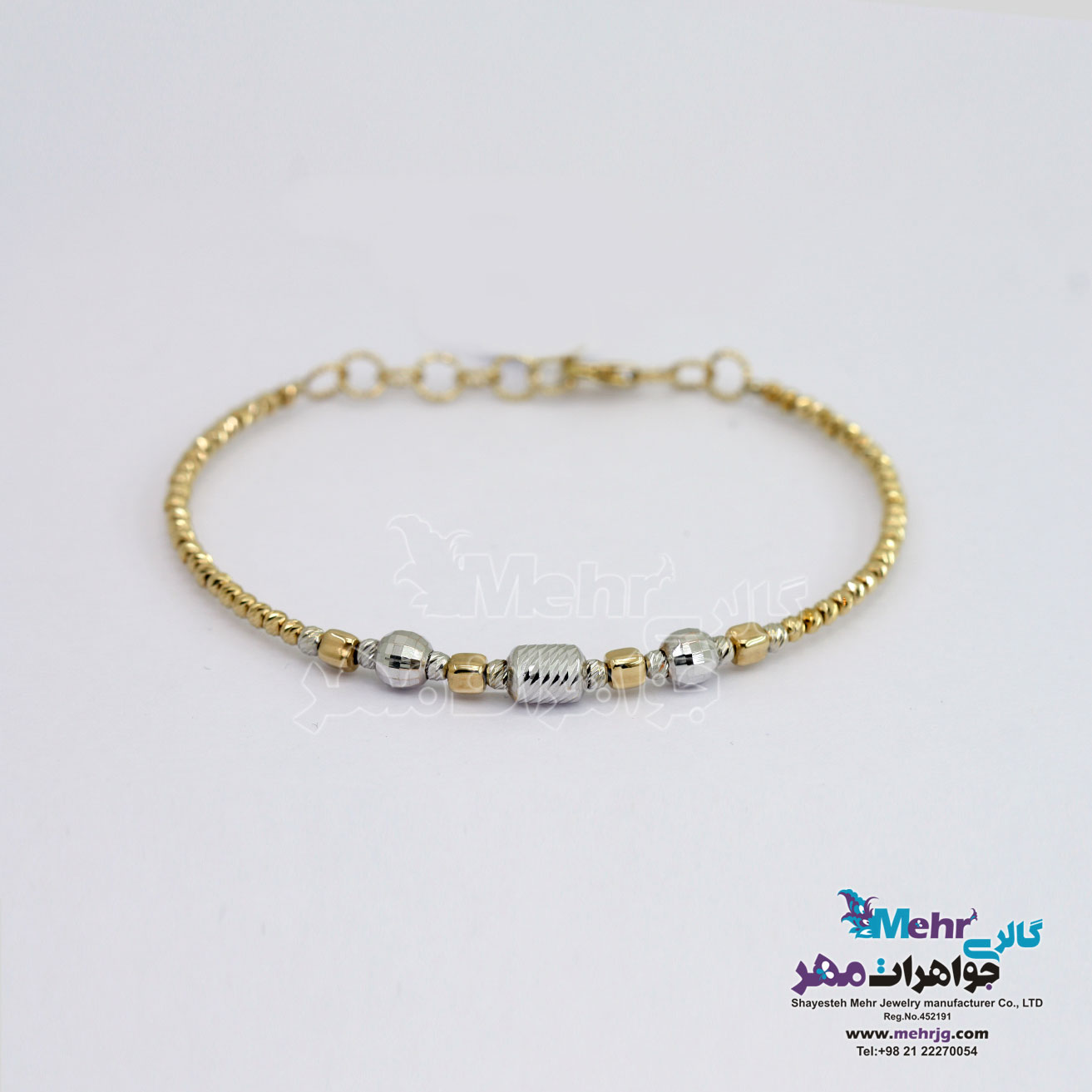 دستبند النگویی طلا - طرح گوی