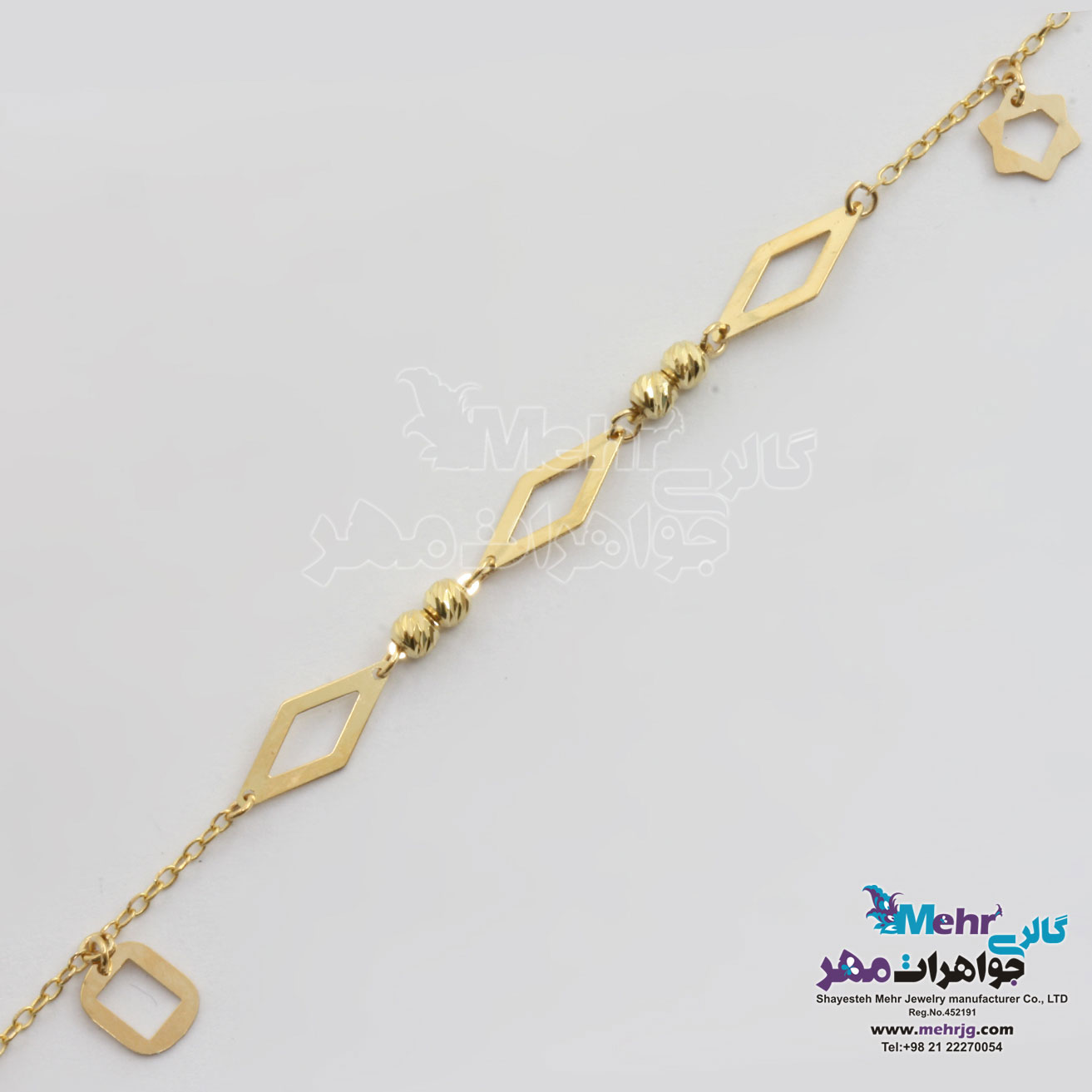 دستبند طلا - طرح هندسی