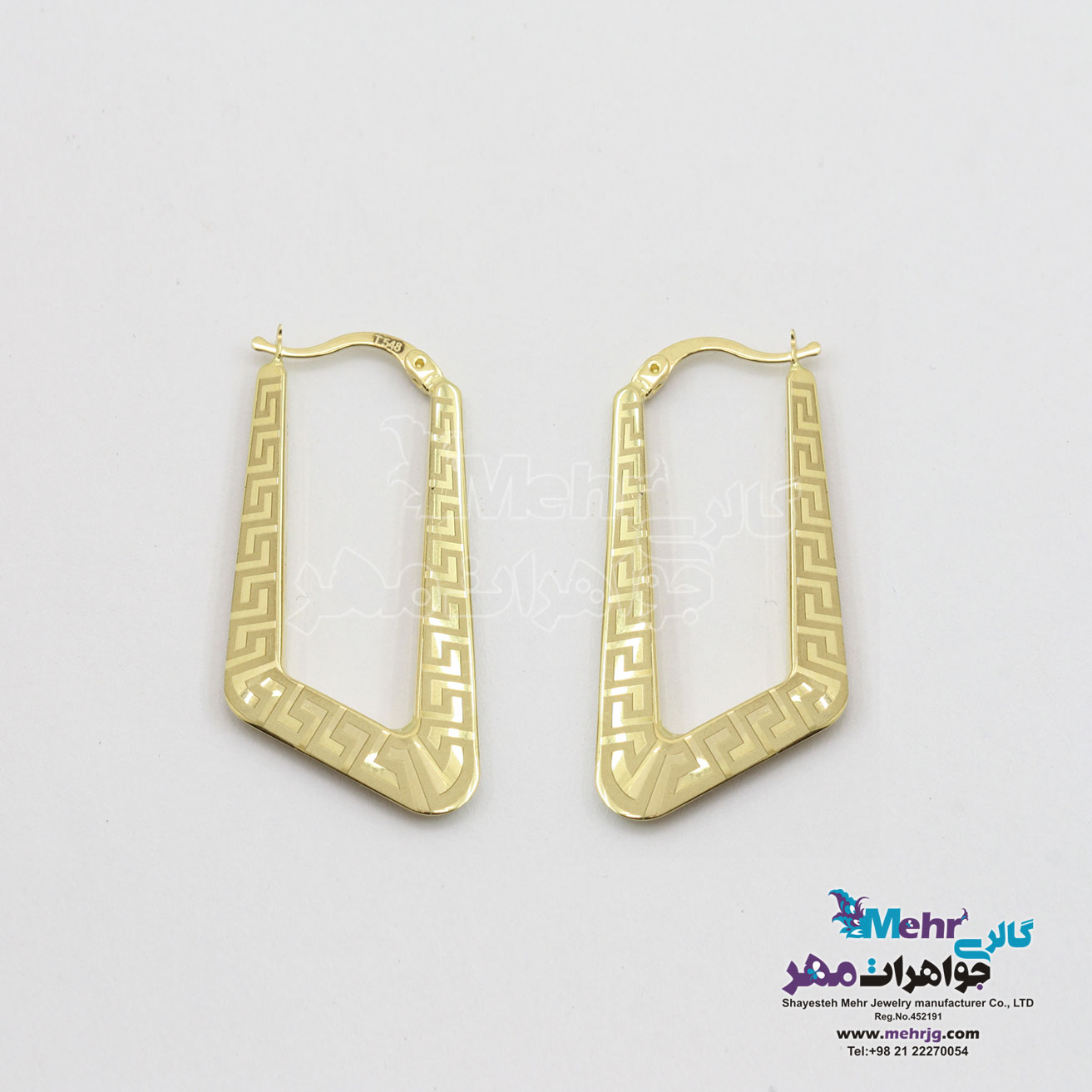 گوشواره حلقه ای طلا - طرح ورساچه