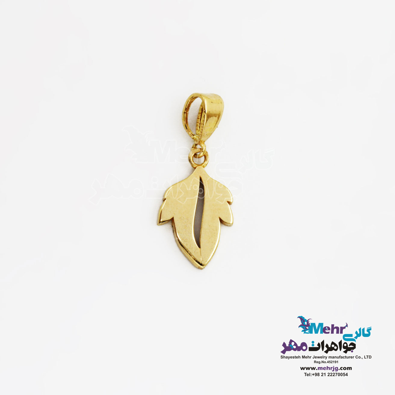 آویز طلا - طرح برگ
