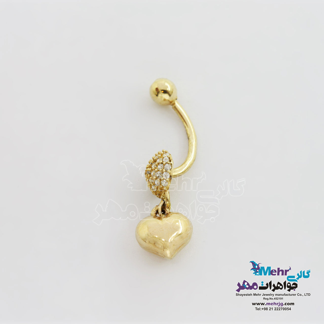 پیرسینگ طلا - طرح قلب