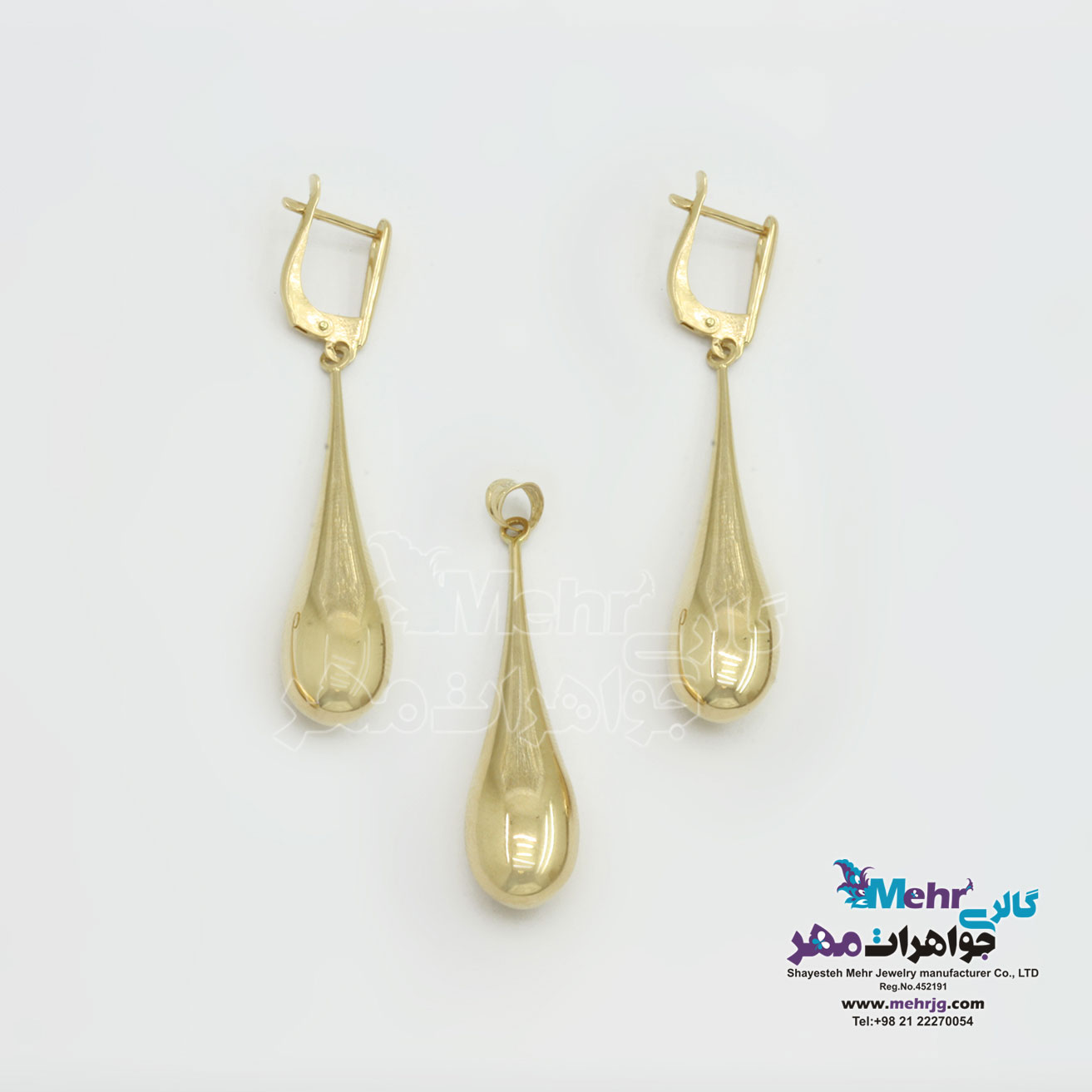 نیم ست طلا - آویز و گوشواره - طرح اشک