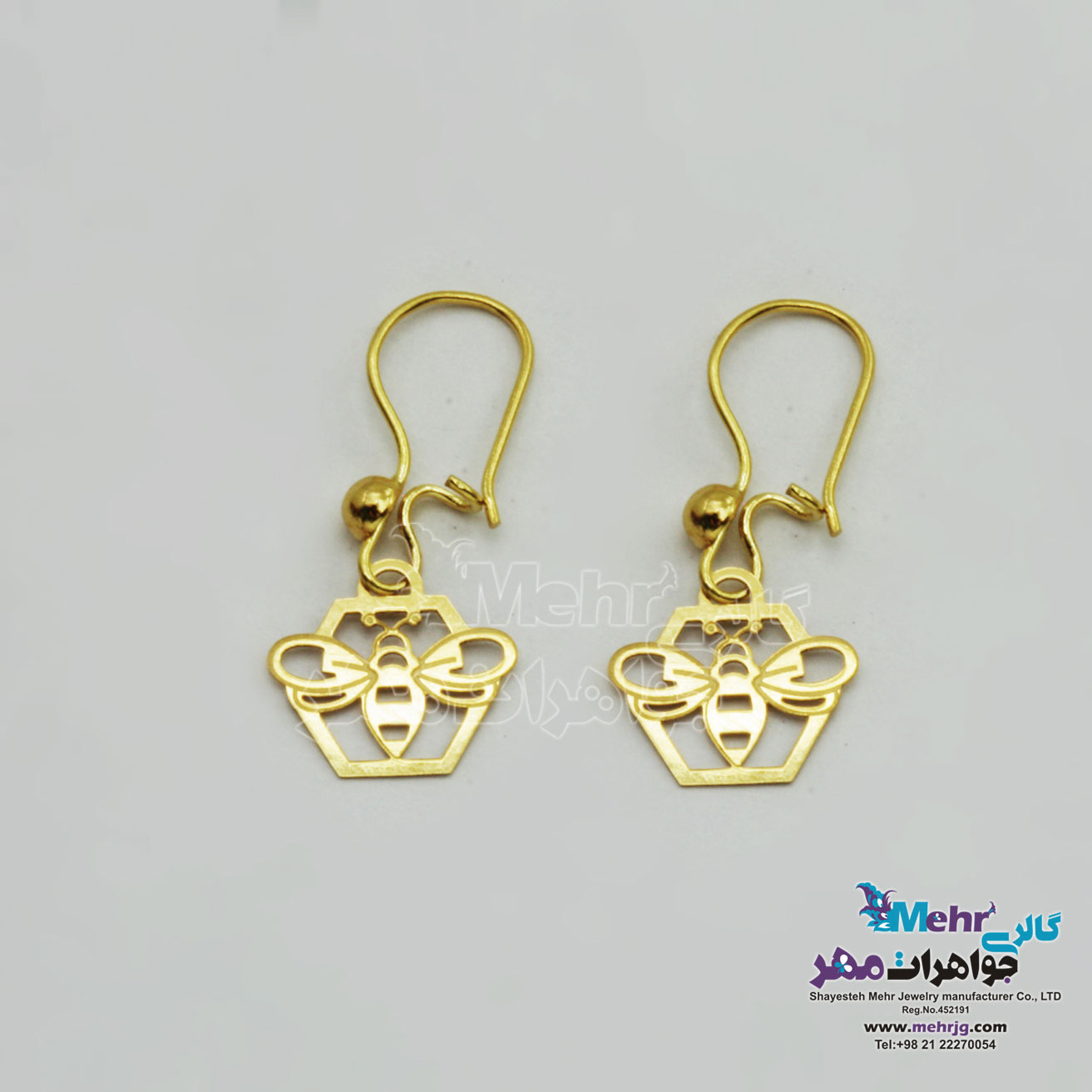 گوشواره طلا - طرح زنبور