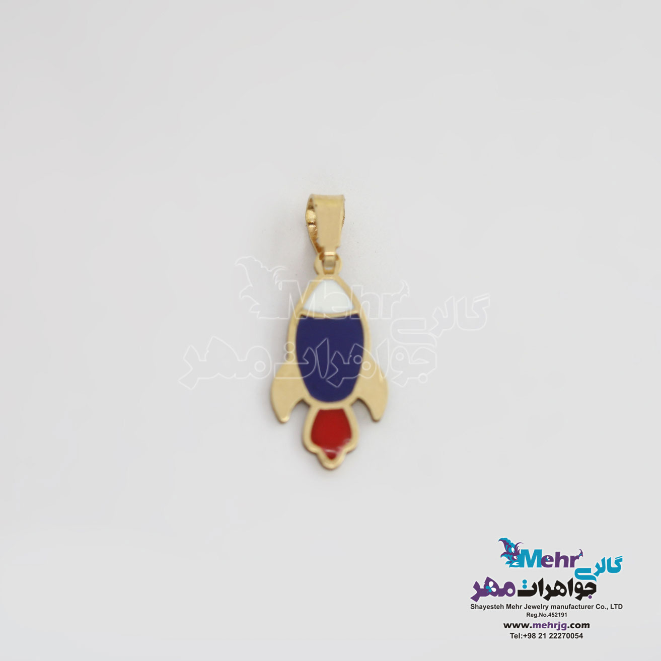 آویز طلا - طرح موشک