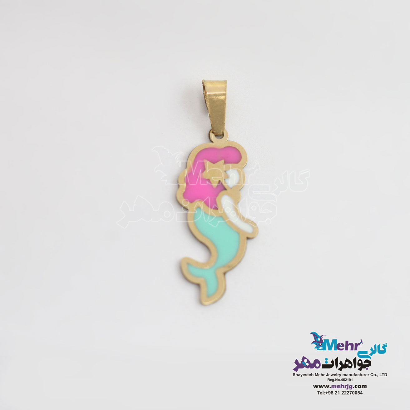 آویز طلا - طرح پری دریایی