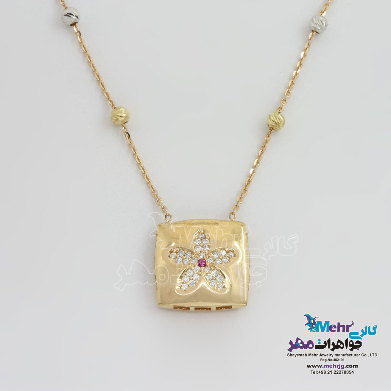 گردنبند طلا - طرح شکوفه سیب