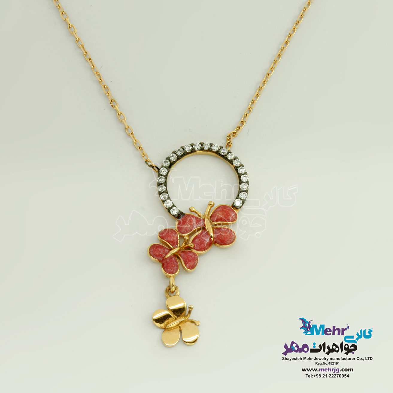 گردنبند طلا - طرح پروانه