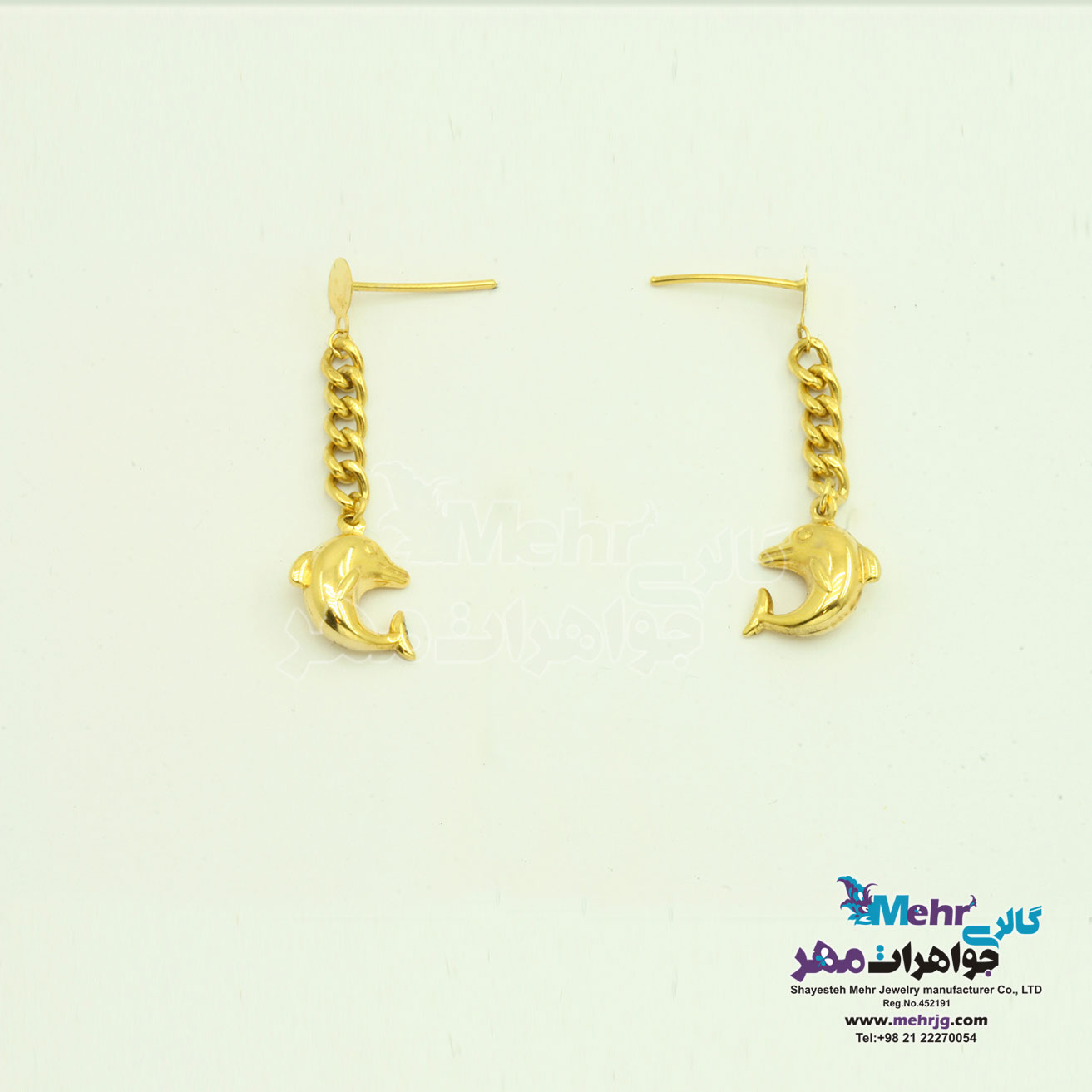گوشواره طلا - طرح دلفین
