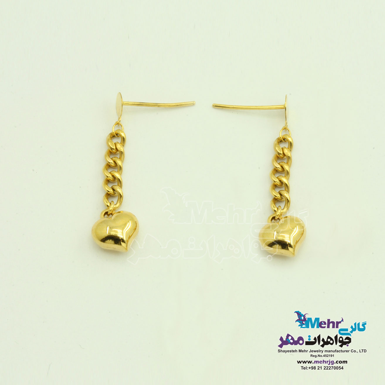 گوشواره طلا - طرح قلب