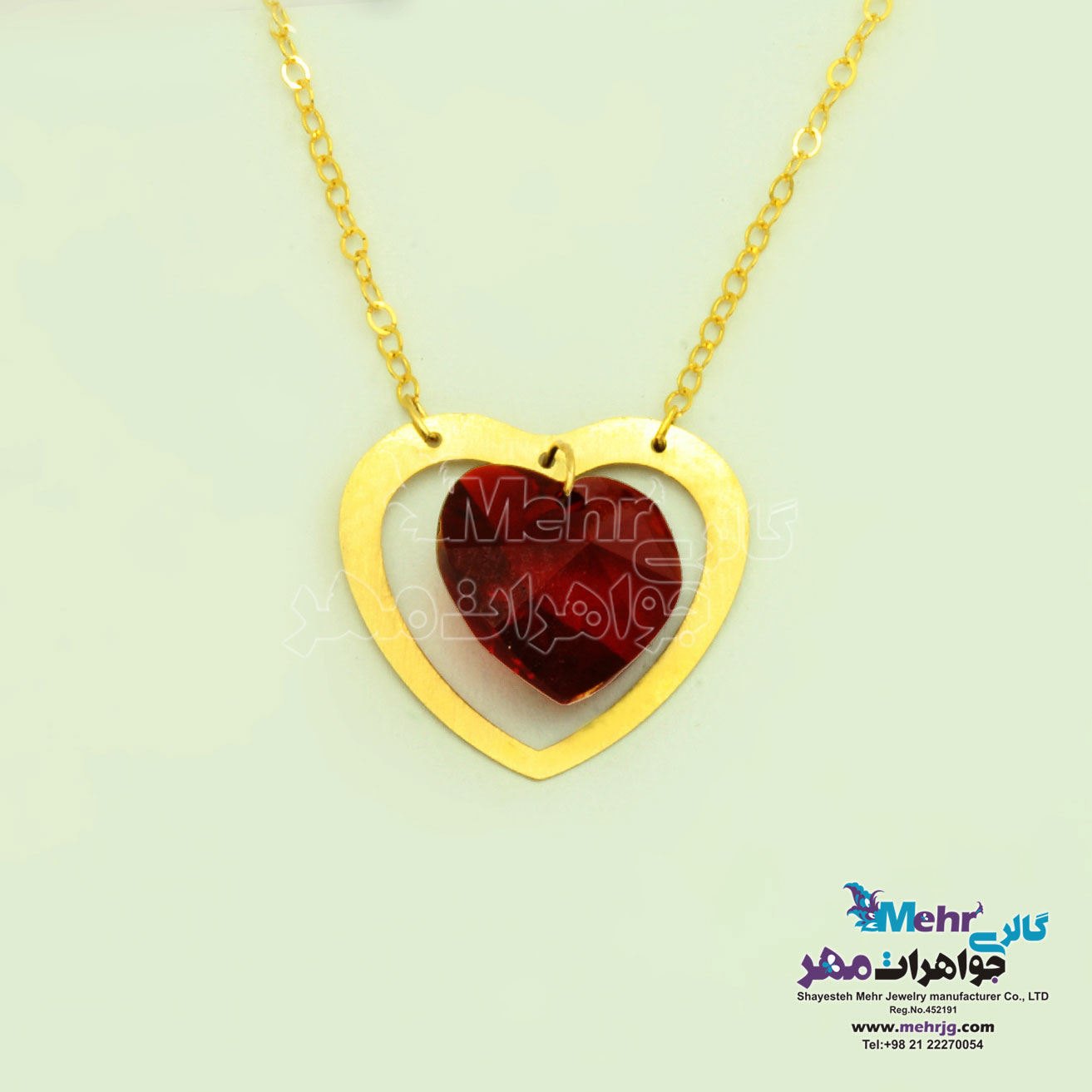 گردنبند طلا - سنگ سواروسکی قلب