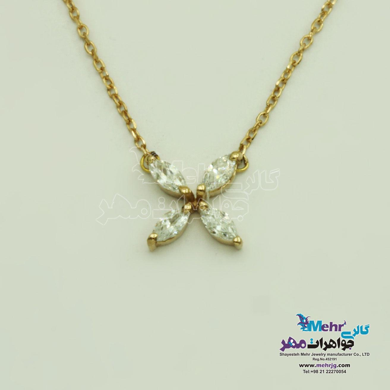 گردنبند طلا - طرح گل