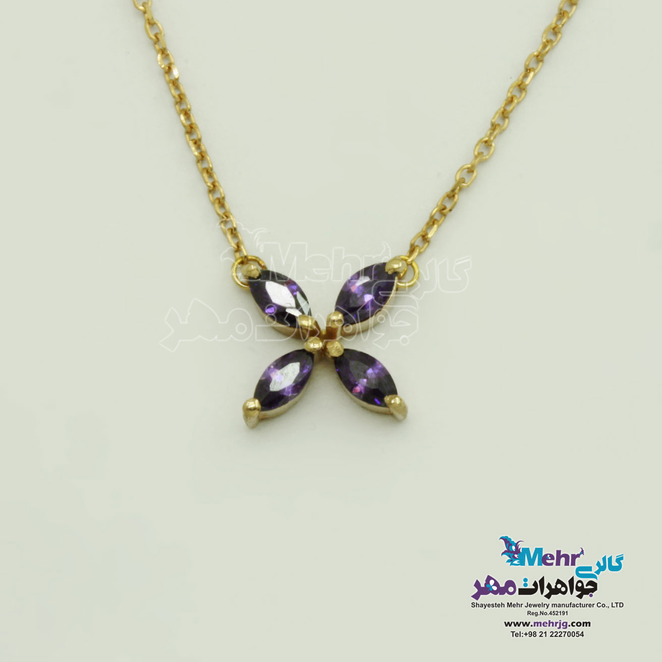 گردنبند طلا - طرح گل
