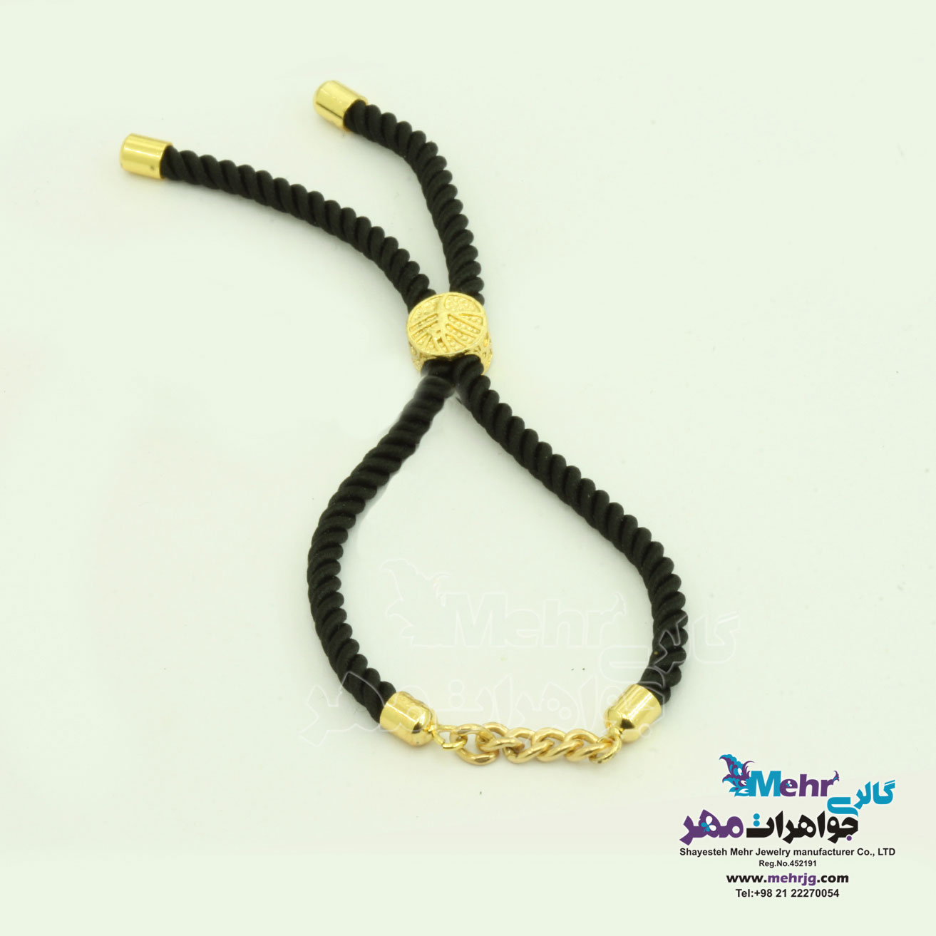 دستبند - طلا و بافت - طرح کارتیه